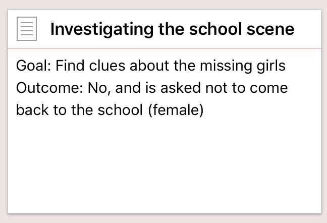 Setting scene goals with yes, but no, and method